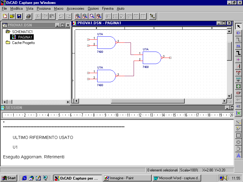 Si possono visualizzare contemporaneamente tutte le finestre a video, nell'esempio sottoriportato la struttura è in formato logica.