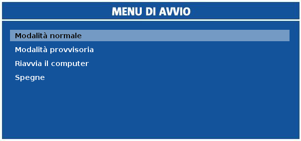 15 Menu di avvio Ambiente a 32-bit Modalità normale. Avvio nella modalità normale di Linux. Questa modalità utilizza l'insieme completo di driver (consigliata); Modalità provvisoria.