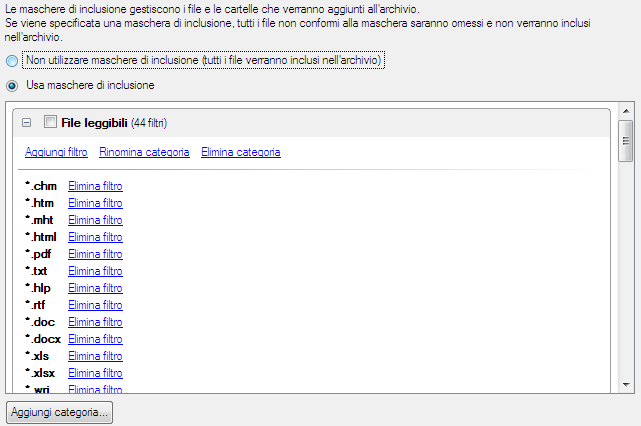 50 5. Nella pagina Quali cartelle e file sottoporre a backup, è possibile visualizzare il contenuto dell'archivio di partizioni selezionato.