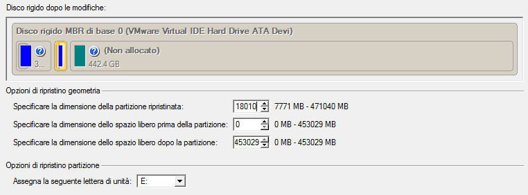 68 Durante l'operazione, il contenuto presente sul disco selezionato per scopi di ripristino verrà eliminato. 8.