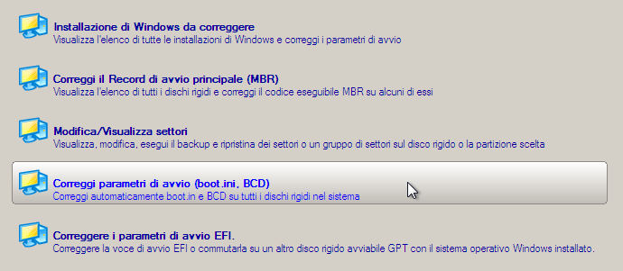 83 5. Confermare l'operazione. 6. Fare clic sul pulsante Chiudi per chiudere Boot Corrector. 7. Riavviare il computer.