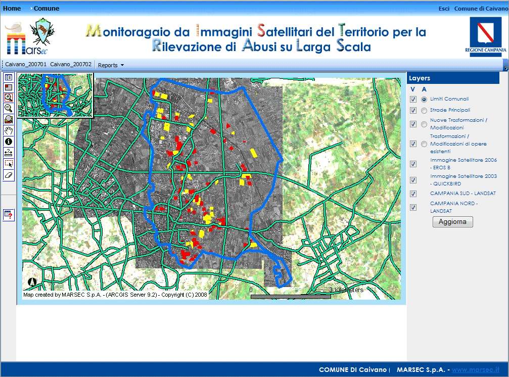 2.2 L utilizzo del sistema SISTEM DI MONITORGGIO SPERIMENTLE DELLE MODIFICZIONI DEL TERRITORIO TRMITE CONFRONTO MULTITEMPORLE DI IMMGINI