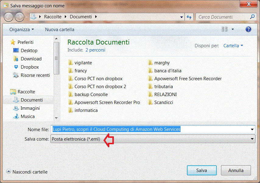 13 (formato dei documenti informatici allegati) che è ammesso il deposito telematico dei file con estensione.msg e.eml, cioè i file contenenti messaggi di posta elettronica.