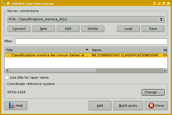 QGIS: WFS Aggiungere un servizio