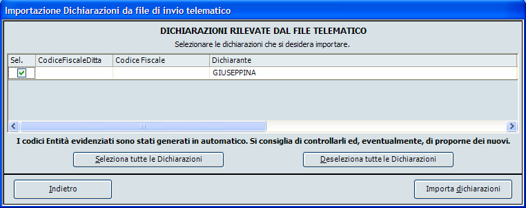 DICHIARAZIONE SOSTITUTI D IMPOSTA - 770 IMPORTAZIONE DA FILE TELEMATICO Nel menu Utilità è stata resa disponibile le procedura Importazione da file telematico. La videata è simile alla seguente.