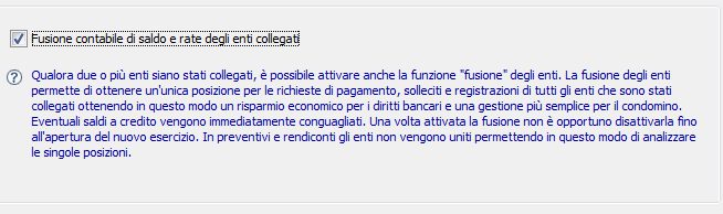 - la possibilità di stampare una sola etichetta - un'unica situazione contabile - unificare i millesimi per le presenze delle gestioni assemblee - in caso di incasso presso il proprio ufficio,