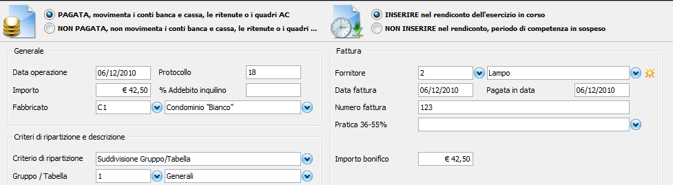 La fattura che stiamo per registrare presenta, per esempio, i seguenti importi: Importo imponibile IVA 11,94 Articolo IVA esclusa 30,60 -------- Totale 42,54 Iva 2,39 -------- Totale Iva