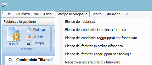 Dalla sezione Azioni è possibile accedere alle operazioni indicate.