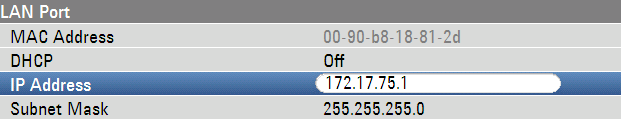 Preparazione all'utilizzo Configurazione di un collegamento LAN Selezionare "Off" con la manopola o i tasti cursore ( o ) e confermare con il tasto ENTER. Il DHCP è ora disattivato.