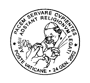 Comunicato 1/02 della giornata di preghiera per la pace nel mondo ad Assisi (24 gennaio 2002) Il 24 gennaio 2002 in occasione della giornata di preghiera per la pace nel mondo ad Assisi, le Poste