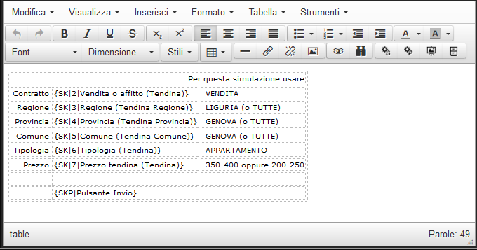 Pagina 16 Impaginazione Cliccando su si aprono tre pagine che permettono di definire i dati e la loro posizione rispettivamente sul Motore di Ricerca, sulla Scheda sintetica risultato della ricerca e