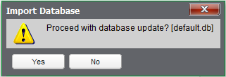 Premere il pulsante Import Database e selezionare il file Default_Luce_100m2.db fornito. Selezionare YES. Attendere il caricamento del file.