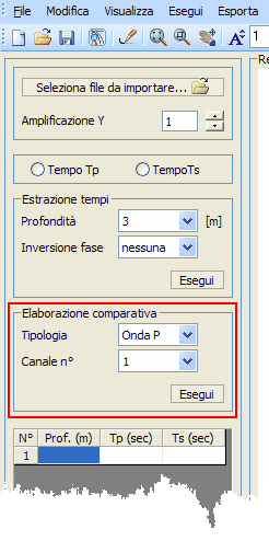 15 Nel primo caso deve essere specificata la profondità alla quale si sta effettuando l'indagine e il tipo di estrazione da eseguire.