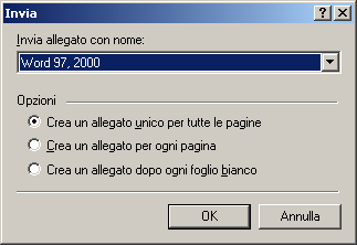 INVIO DI UN DOCUMENTO COME ALLEGATO DI POSTA ELETTRONICA I risltati del riconoscimento possono essere inviati come no o più file allegati a n messaggio di posta elettronica se nel compter è