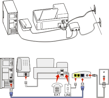 Funzione fax 70 Suggerimenti per questa impostazione: Per accertarsi che la porta del telefono dell'adattatore VoIP sia attiva, collegarvi un telefono analogico e controllare che sia presente il