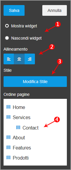 ATTENZIONE: Al termine di ogni operazione, per confermare, è necessario cliccare sul pulsante SALVA- Gestione dei moduli del Template Ogni modulo all interno del Template