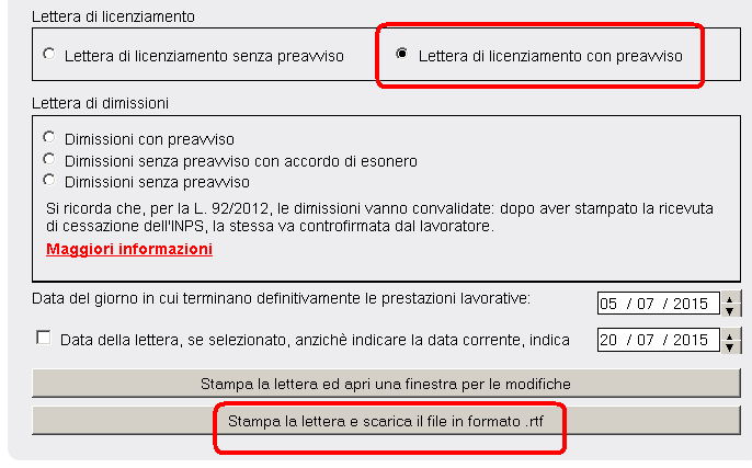 la data di cessazione nel programma nei dati collaboratore: 2.