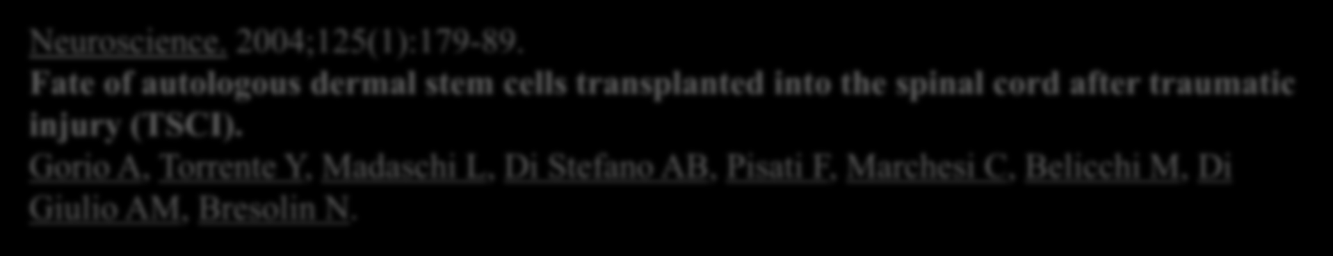 La letteratura conferma anche che le cellule staminali derivate dal derma, sono cellule sane e che non muoiono Neuroscience. 2004;125(1):179-89.