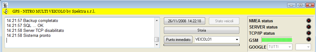 DESCRIZIONE GENERALE DEL PROGRAMMA GRAMMA: Il software NITRO-MULTIVEICOLO nasce come driver remoto delle periferiche serie NITRO-GPRS, sfruttando l ampia flessibilità di funzionamento, permette all