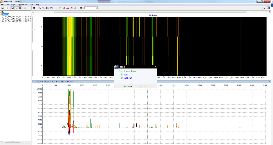 Figura 12: Finestra Raw Data Analysis (Analisi