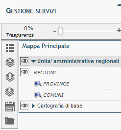 Figura 39 - Esempi di menu Gestione servizi con dati caricati visibili e non visibili Nella Figura 34 si può notare la presenza dell icona che raffigura una lente di ingrandimento.