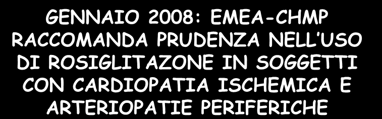 GLITAZONI GENNAIO 2008: EMEA-CHMP RACCOMANDA PRUDENZA NELL USO DI