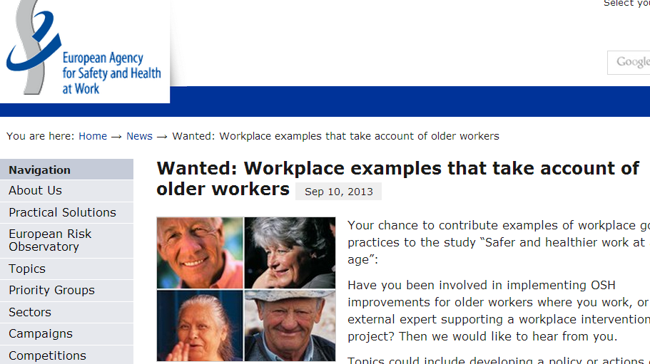 Bando: esempi di posti di lavoro che tengano conto dei lavoratori anziani