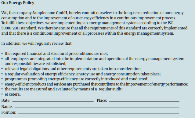 Esempio Politica Energetica Fonte : Federal Ministry for the