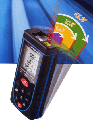 DISTANZIOMETRI LASER G Distanziometro laser multifunzione 100 (Laser Distancemeter) *(prodotto importato) Precisione dei rilevamenti: ±2 mm Portata per le distanze maggiori: da 0,2 a 100 Campo di