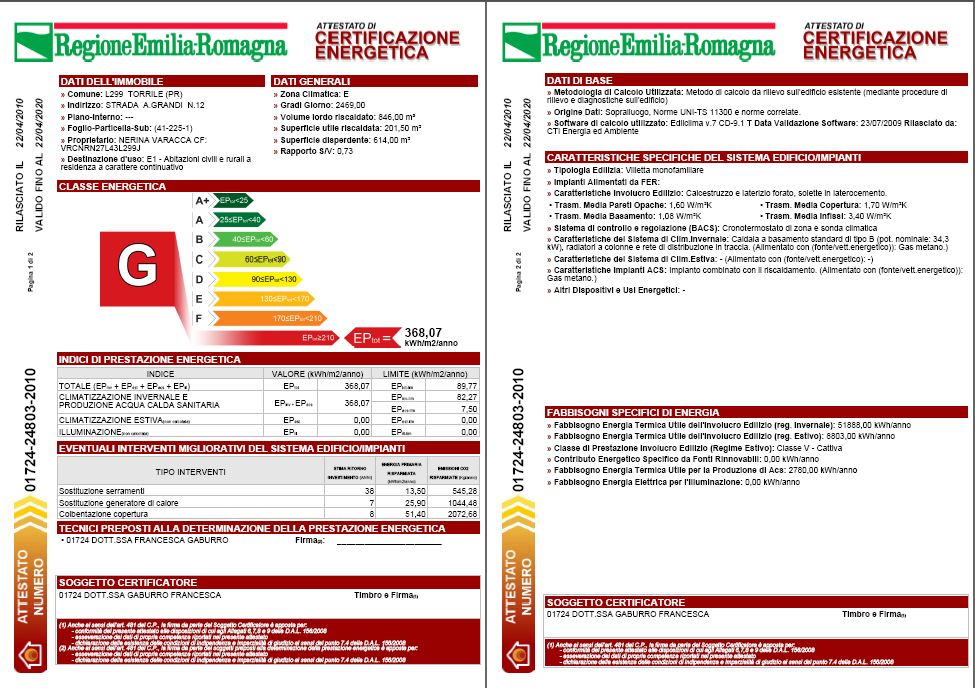 La procedura semplificata (Regione EMR) Nell atto d indirizzo della Regione EMR è prevista una procedura semplificata per la certificazione degli immobili residenziali con superficie utile inferiore