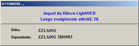 14. IMPORT/EXPORT PRESENZE PER FILTRO DIPENDENTE 14.1. IMPORT AUTOMATICO DA RILEVA LIGHTWEB Esiste la possibilità di effettuare l export da Rileva LightWEB suddiviso per luogo svolgimento attività;