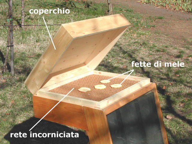 3. Fissare il panello base al contenitore della frutta. 4. Fissare il contenitore della frutta con le quattro piastre alla cornice e inserire il vetro plexi.