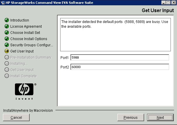 Capitolo 20: Configurazione di P6000 e EVA (Enterprise Virtual Array) Installare e configurare P6000 Command View dopo HP SIM Il kit di installazione P6000 Command View include SMI-S come componente.