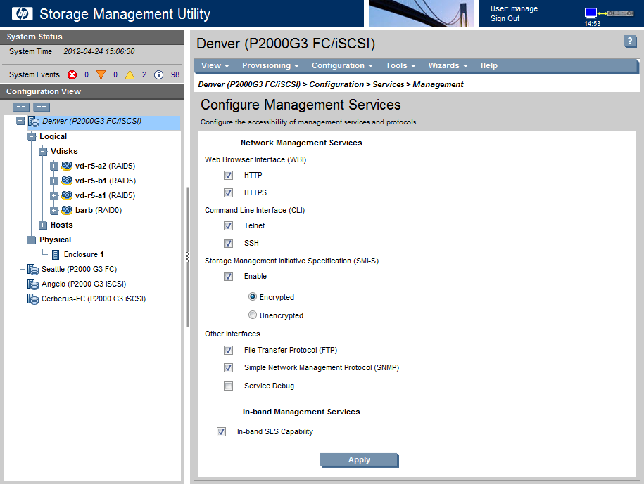 Capitolo 22: Configurazione Modular Smart Arrays P2000 G3, MSA 1040 e MSA 2040 fosse attivo per un motivo qualsiasi, Insight Remote Support non verrà supportato.