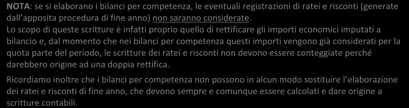 Si noti che questo campo è imputabile solo se la causale contabile ed il conto utilizzati prevedono la generazione di ratei e risconti: in caso contrario il campo non è editabile (mentre è comunque