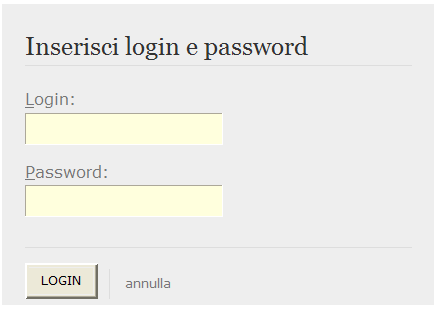 Figura 9 Accesso con Nome Utente e Password: annullamento della scelta di selezione del certificato A questo punto il sistema richiede l inserimento di Nome Utente (che è il Codice Fiscale del