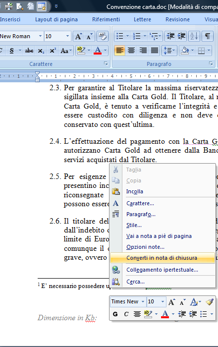 AM3 Elaborazione testi livello avanzato 31 Figura 3.28 Convertire in nota di chiusura. AM3.2.2 Tabelle di riferimento e Indici Un manuale tecnico dispone in genere di tre tipi di indici: - Indice degli argomenti o Sommario.