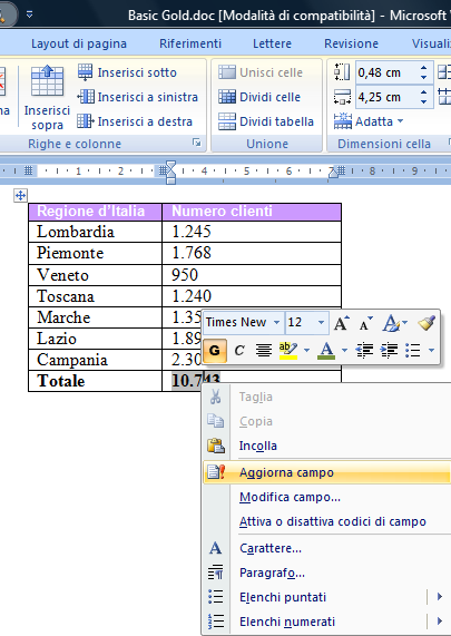 46 AM3 Elaborazione testi livello avanzato Sbloccare un campo - Posizionare il cursore all interno del campo. - Utilizzare la combinazione di tasti Ctrl+Maiusc+F11.