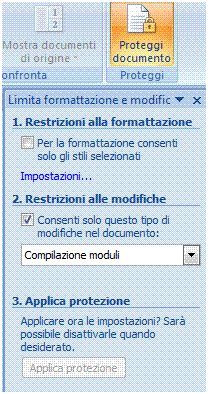 AM3 Elaborazione testi livello avanzato 49 Figura 3.51 Testo guida per campi modulo. AM3.3.2.3 Proteggere, sproteggere un modulo.