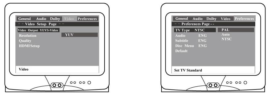 IMPOSTAZIONI DI SISTEMA Il menu di impostazione permette all utente di personalizzare l unità scegliendo la lingua preferita, il formato video più adatto al televisore e permette di configurare altre