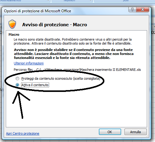 3 - Versione OFFICE 2007 All apertura del file Excel, qualora non compaia subito la maschera della Figura 2, visualizzerete una schermata come quella in Figura 6: Figura 6 Premere il pulsante