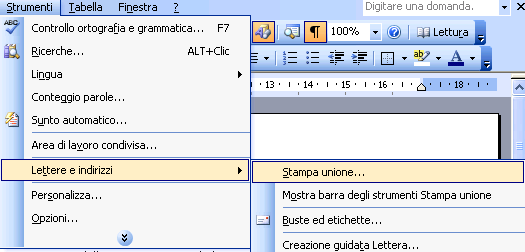 Stampa Unione La procedura guidata di Stampa unione si