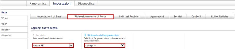 1.7 Assegnare il servizio a un host Dal campo Richiesto dall apparecchio selezionate l host di destinazione oppure aggiungetene uno nuovo se nell elenco non è compreso quello desiderato.