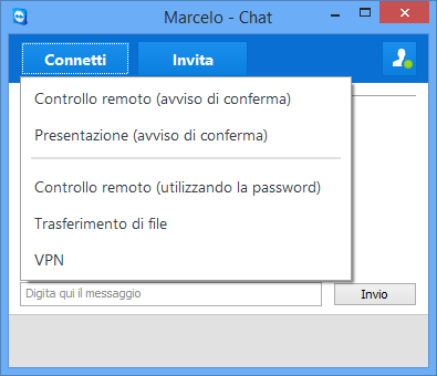 Computer & contatti Gestione dei contatti Se si è collegati in chat con più interlocutori, questi ultimi saranno visualizzati nell area a sinistra della finestra.