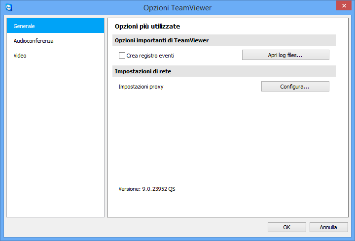 Moduli di TeamViewer La finestra Impostazioni di QuickSupport. 11.