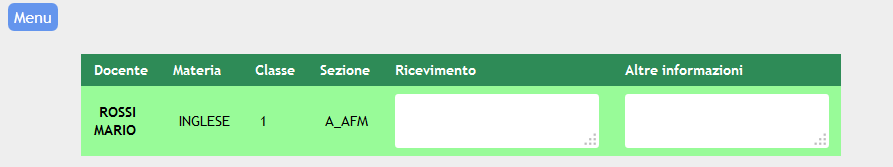 Qui si ha il riepilogo delle assegnazioni docenti/classi/materia E possibile scegliere la visualizzazione per: Docente: tutte le classi/materie assegnate ad un singolo docente Disciplina: tutti i