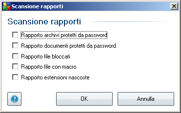 possibile diminuire l'utilizzo delle risorse di sistema aumentando la durata della scansione. Imposta rapporti di scansione aggiuntivi.