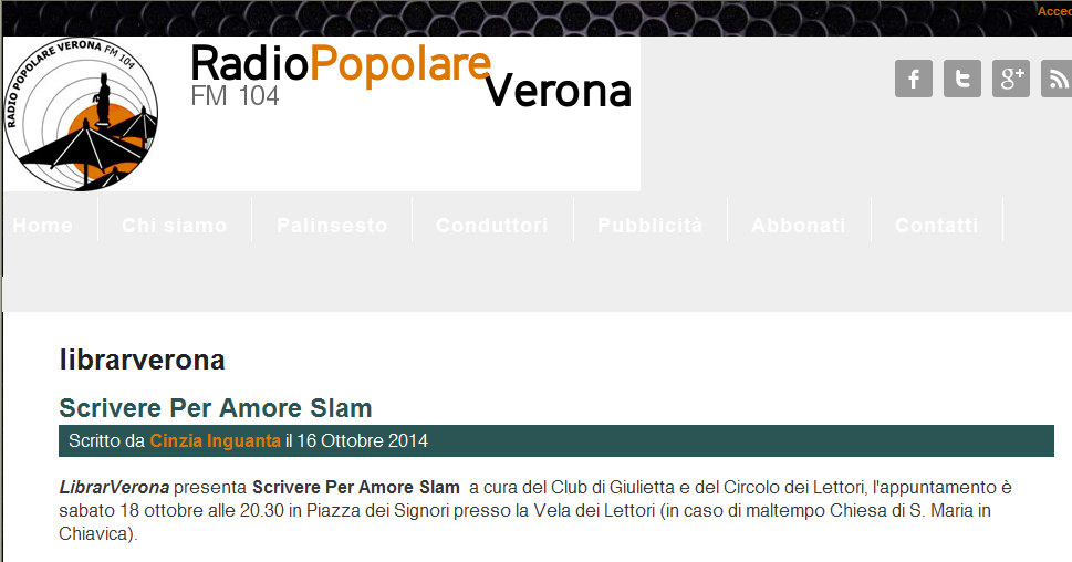 RADIO POPOLARE VERONA www.radiopopolareverona.