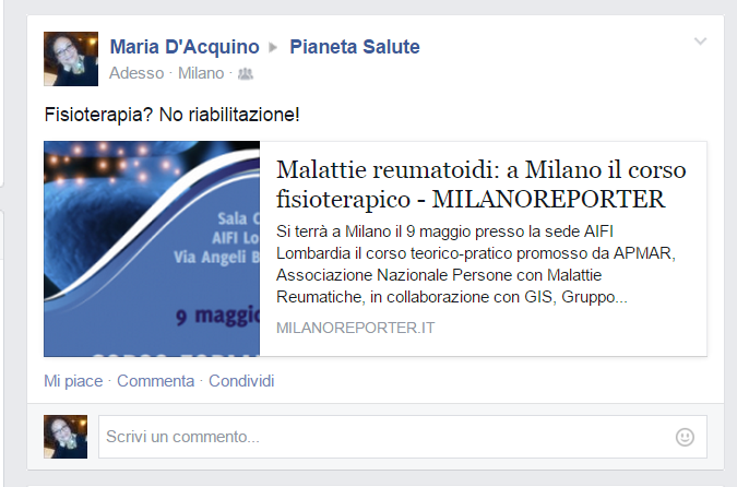 11 maggio 2015 Pianeta Salute Malattie reumatoidi: a Milano