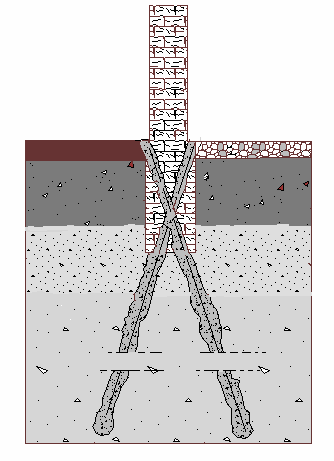 6..1 Rinforzo mediante micropali Tale tecnica consiste nella realizzazione di pali di piccolo diametro, in genere si usano diametri da 8 a 15 cm.